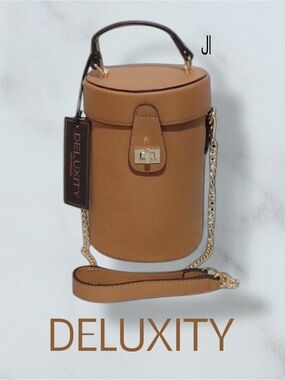 DELUXITY  Vegan Cylinder Crossbody Handbag NWT